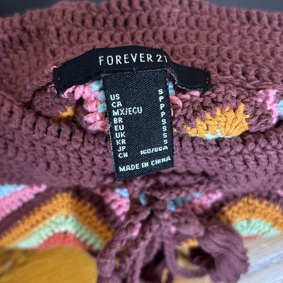 Forever 21 | Crochet Knit Mini Skirt | Popular Hard To Find Skirt Hippie Boho S - Picture 7 of 9